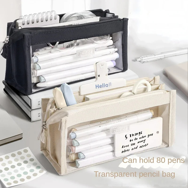 Aesthetic Large Pencil Case Pouch - 6 Layers Large Capacity Pencils Bag