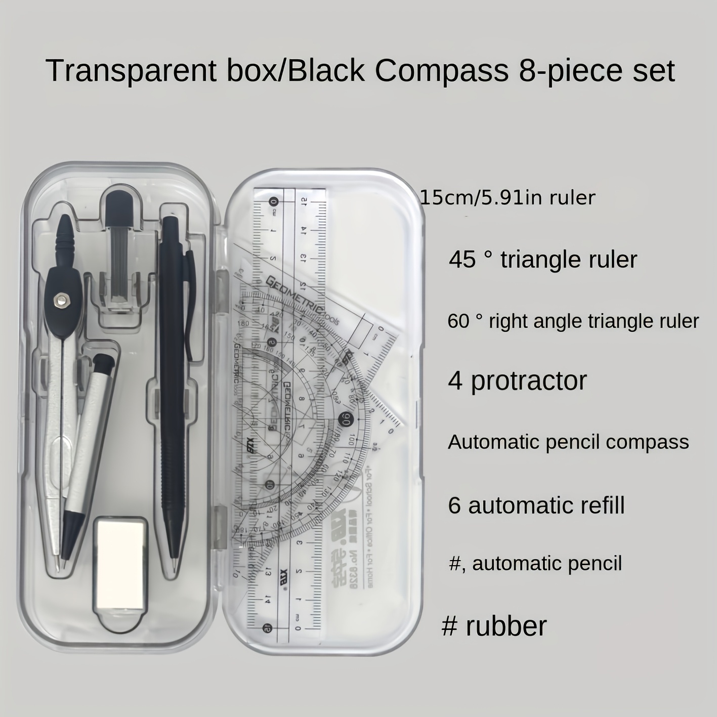 Compass and Ruler Set, Geometr - Math Geometry Set With Compass recension och pris