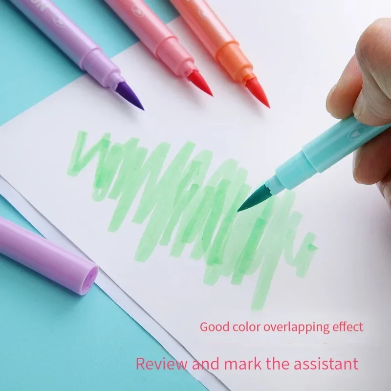 6Pcs/set Brush Highlighter Pen - Pastel Highlighter Set Double Ended recension och pris