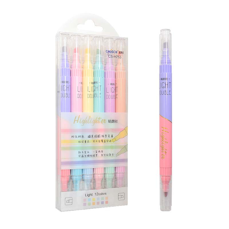 6 PCS Double Tip Highlighter P - Pastel Highlighter Set Double Ended recension och pris
