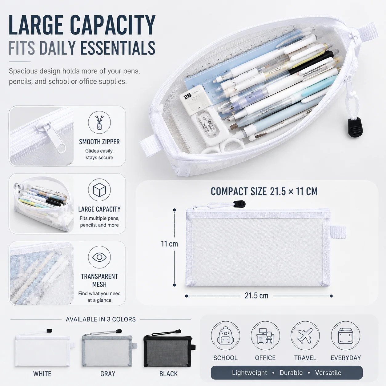 Transparent Mesh Pencil Case C - Clear Mesh Pencil Pouch For Exam recension och pris