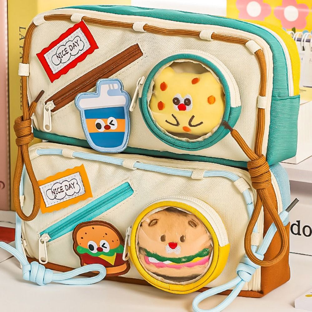 Large Capacity Hamburger Penci - Aesthetic Large Pencil Case Pouch recension och pris