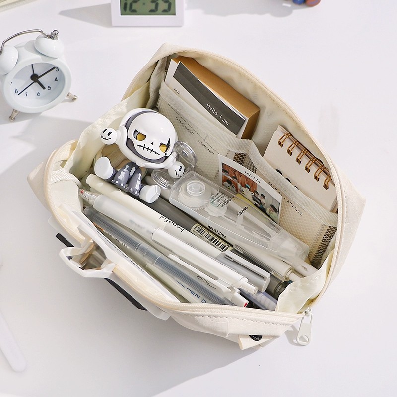 Kawaii Cream Leather Pencil Ca - Aesthetic Large Pencil Case Pouch recension och pris