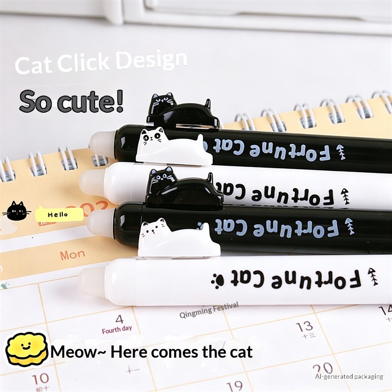 4pcs  Cute Cat Erasable Gel Pe - Retractable Eraser Pen Click recension och pris