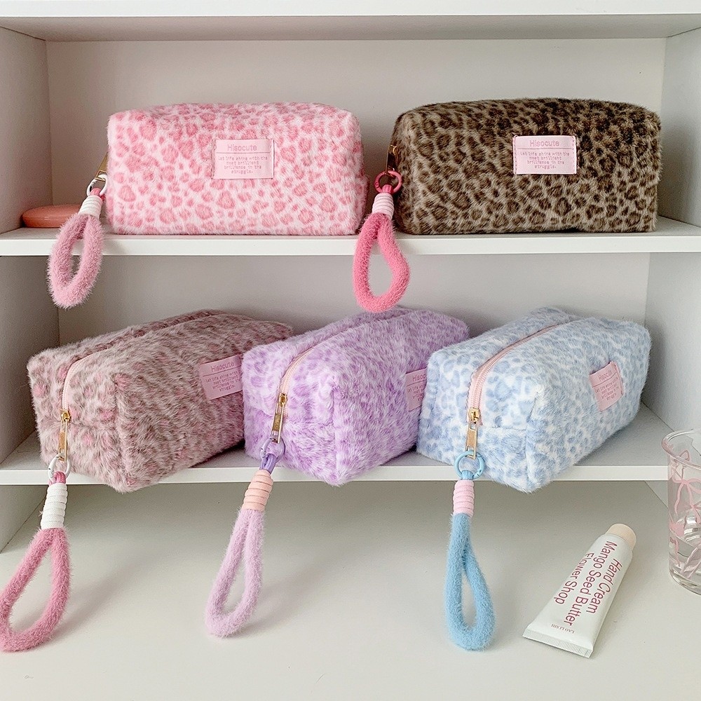 Pen Bag Leopard Stationery Bag - Aesthetic Large Pencil Case Pouch recension och pris