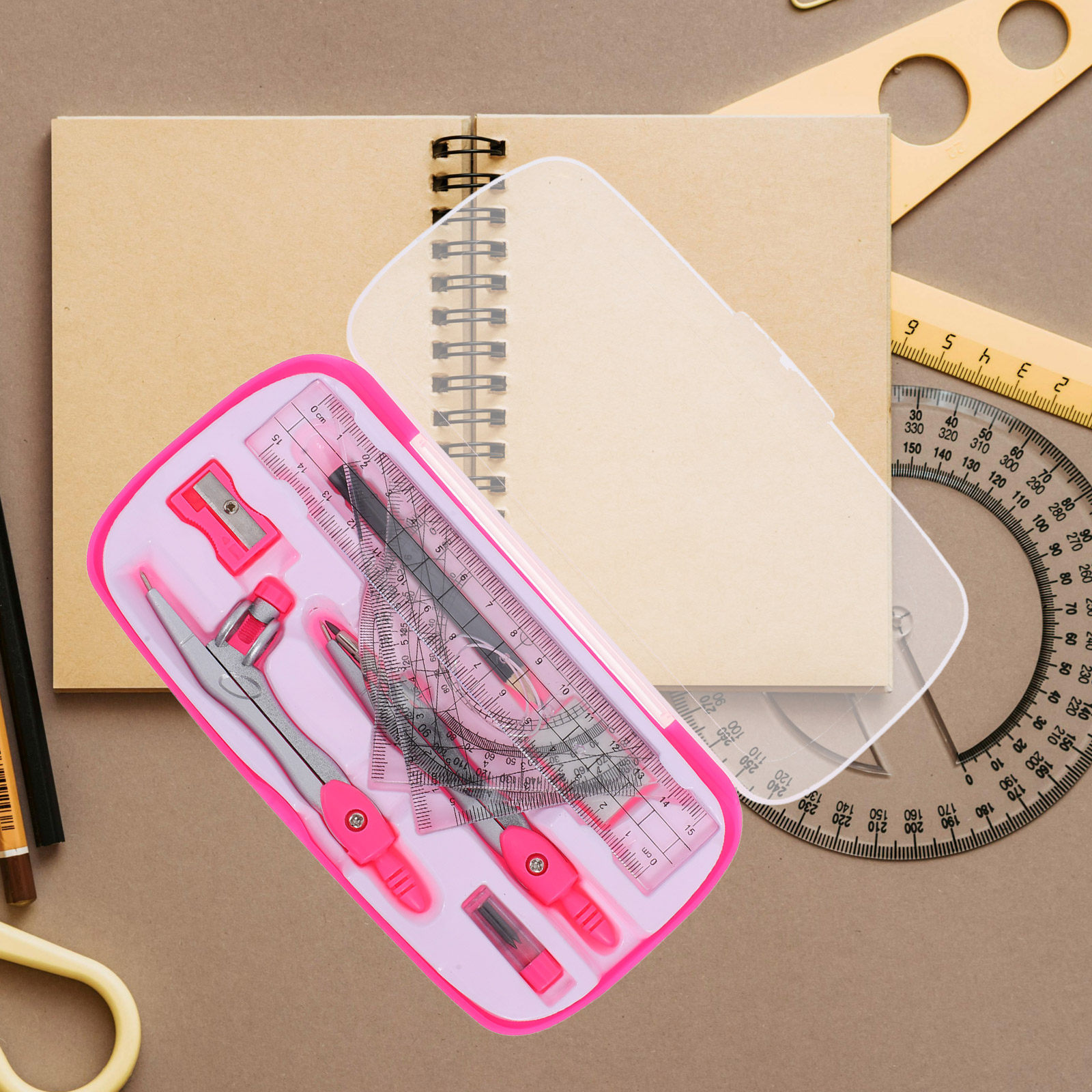 1Set Lightweight Portable Comp - Math Geometry Set With Compass recension och pris