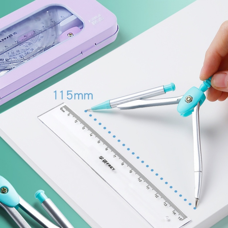 7 Pcs Mathematical Rulers Set  - Math Geometry Set With Compass recension och pris