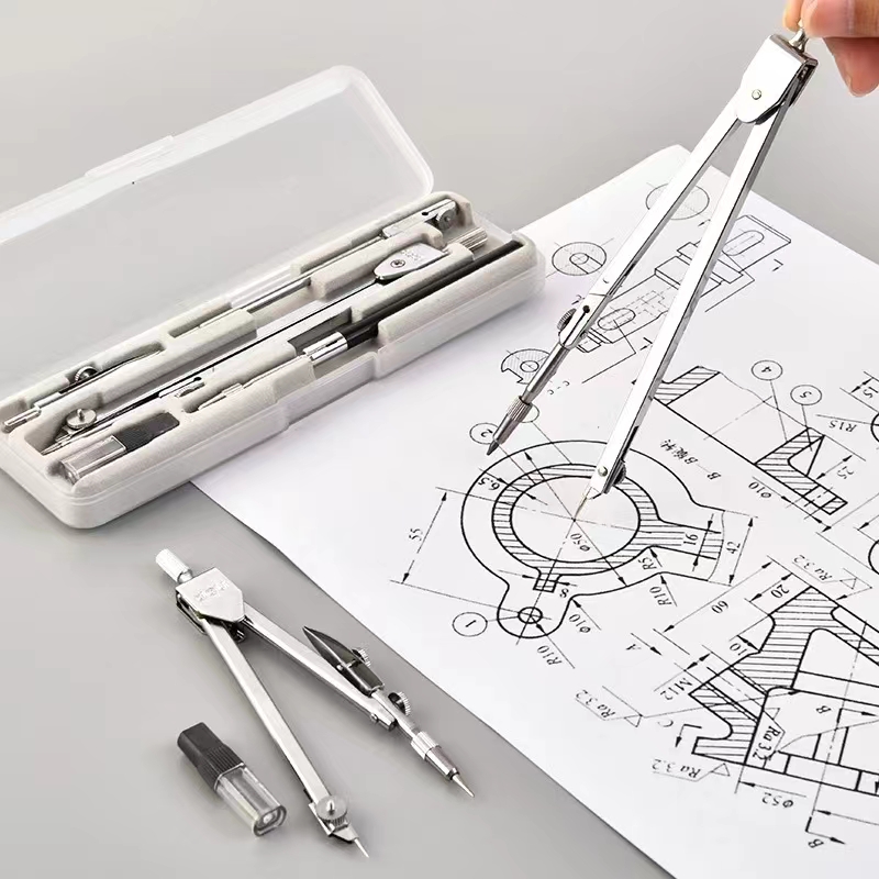 Stainless Steel Drafting Set D - Math Geometry Set With Compass recension och pris