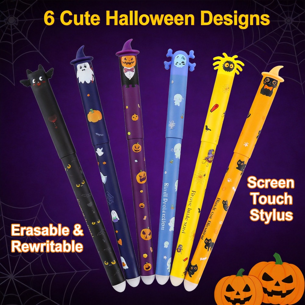 1-6Pcs Halloween Erasable Gel  - Retractable Eraser Pen Click recension och pris