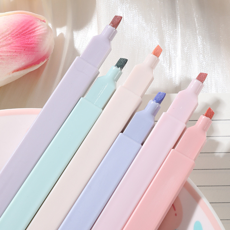 6 Pcs/Set Highlighters Set Cut - Pastel Highlighter Set Double Ended recension och pris