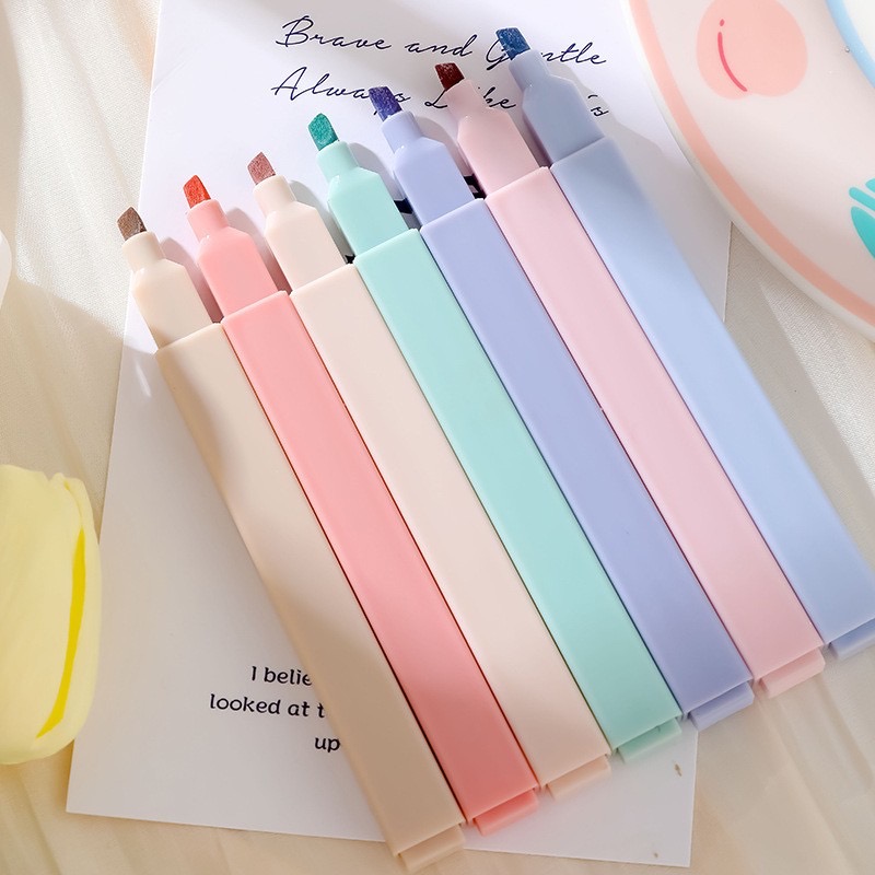6 Pcs/Set Highlighters Set Cut - Pastel Highlighter Set Double Ended recension och pris