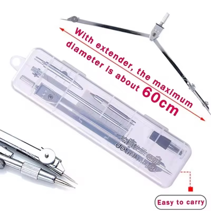 Stainless Steel Multifunctiona - Math Geometry Set With Compass recension och pris
