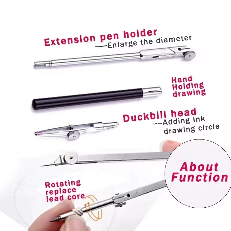 Stainless Steel Multifunctiona - Math Geometry Set With Compass recension och pris