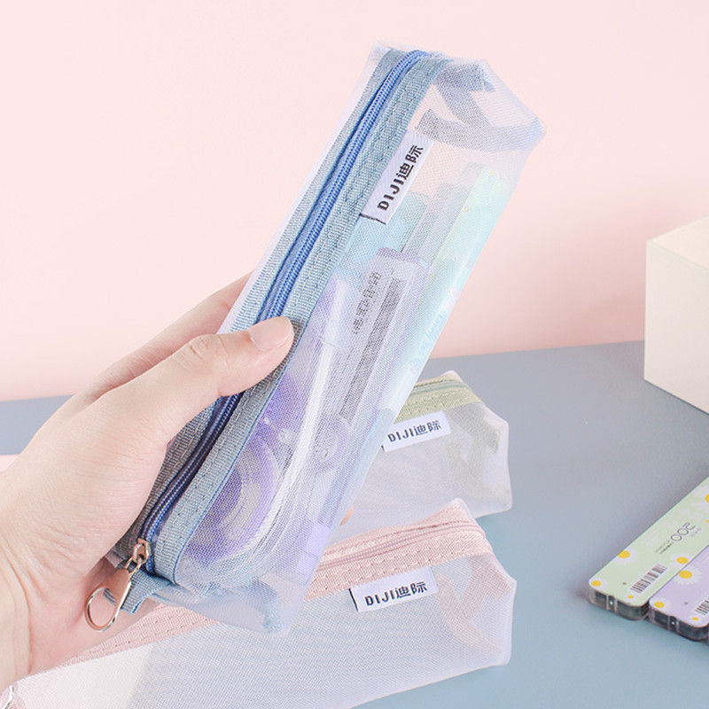 Clear Transparent Nylon Mesh P - Clear Mesh Pencil Pouch For Exam recension och pris