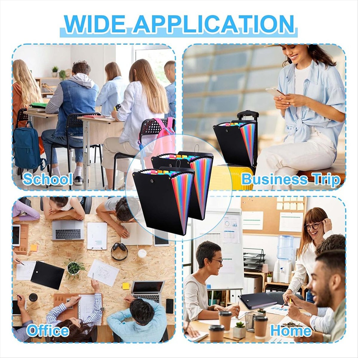 ABPP 2 Pcs Expanding File Fold - Expandable Accordion File Folder 13 Pockets recension och pris